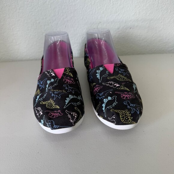 Toms Black Dinosaur Print Flats - Picture 2 of 8